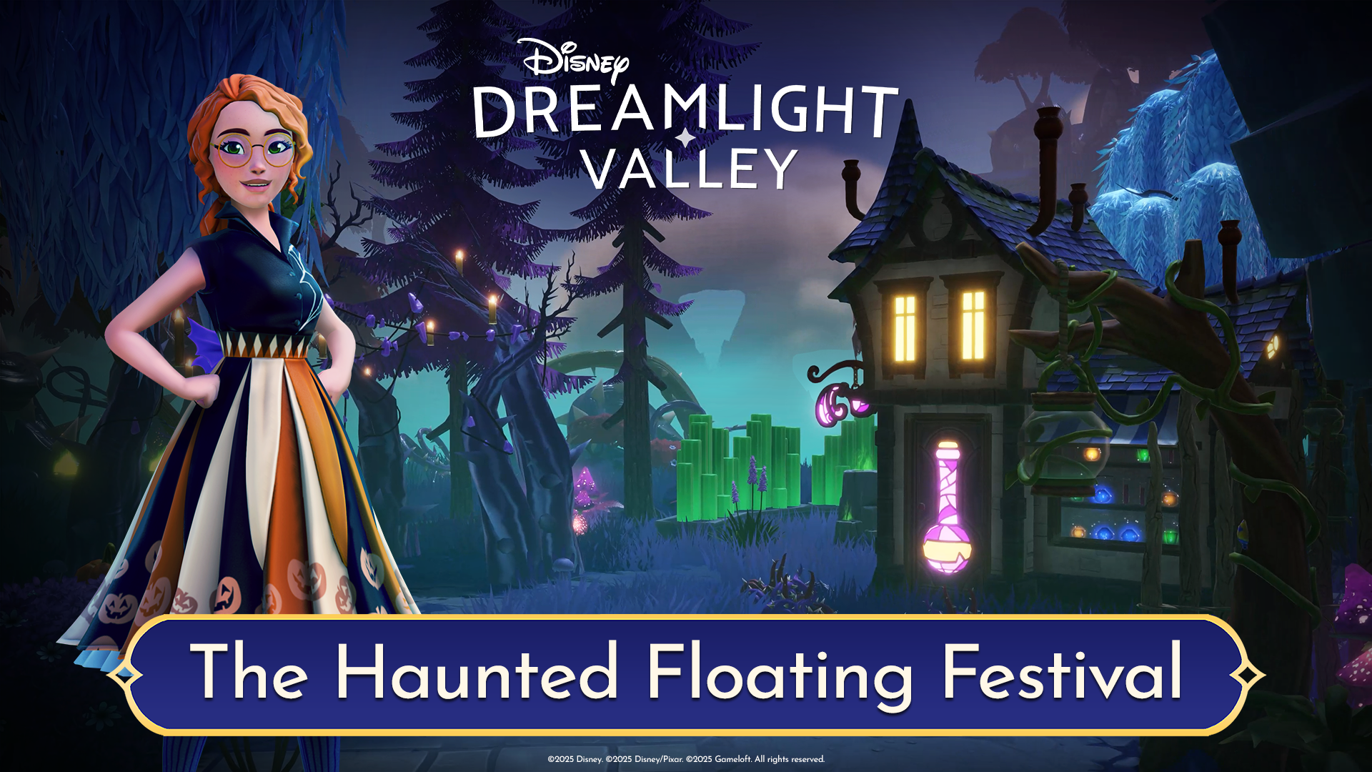 Official Haunted Floating Festival artwork. © Disney. © Disney/Pixar. © Gameloft.